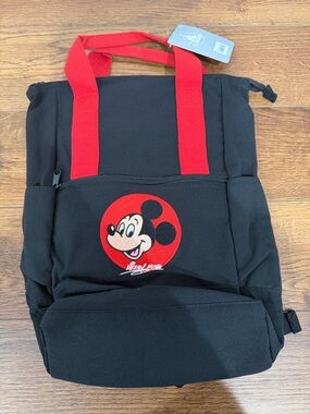 Mickey Mouse Black Backpack with Red Handles